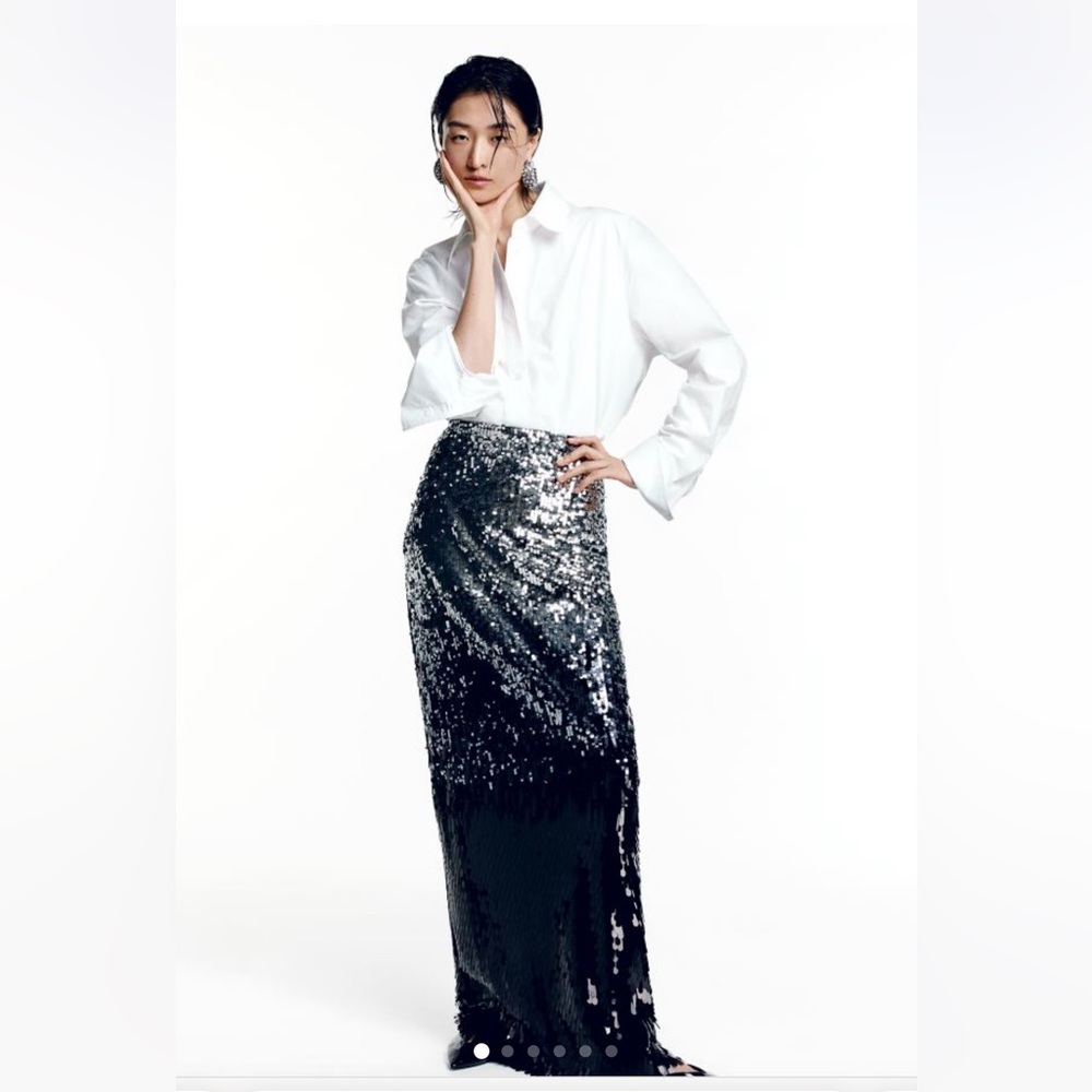 H&M Sequined Maxi Skirt